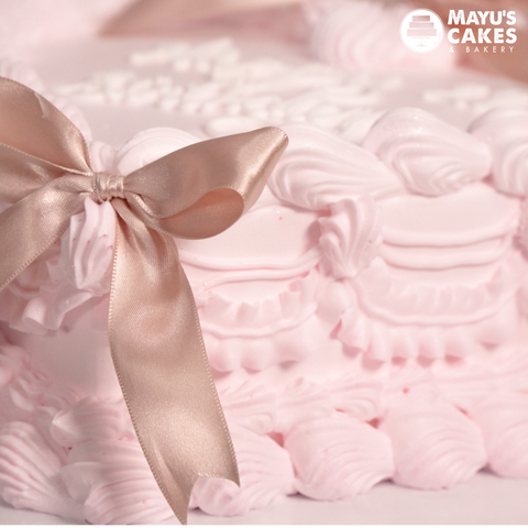 Coquette Pink Heart Shaped Cake