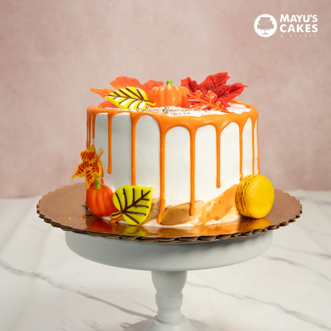 Thanksgiving Leaves Decoration Cake