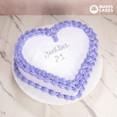 Purple Serenity Heart Shaped Cake