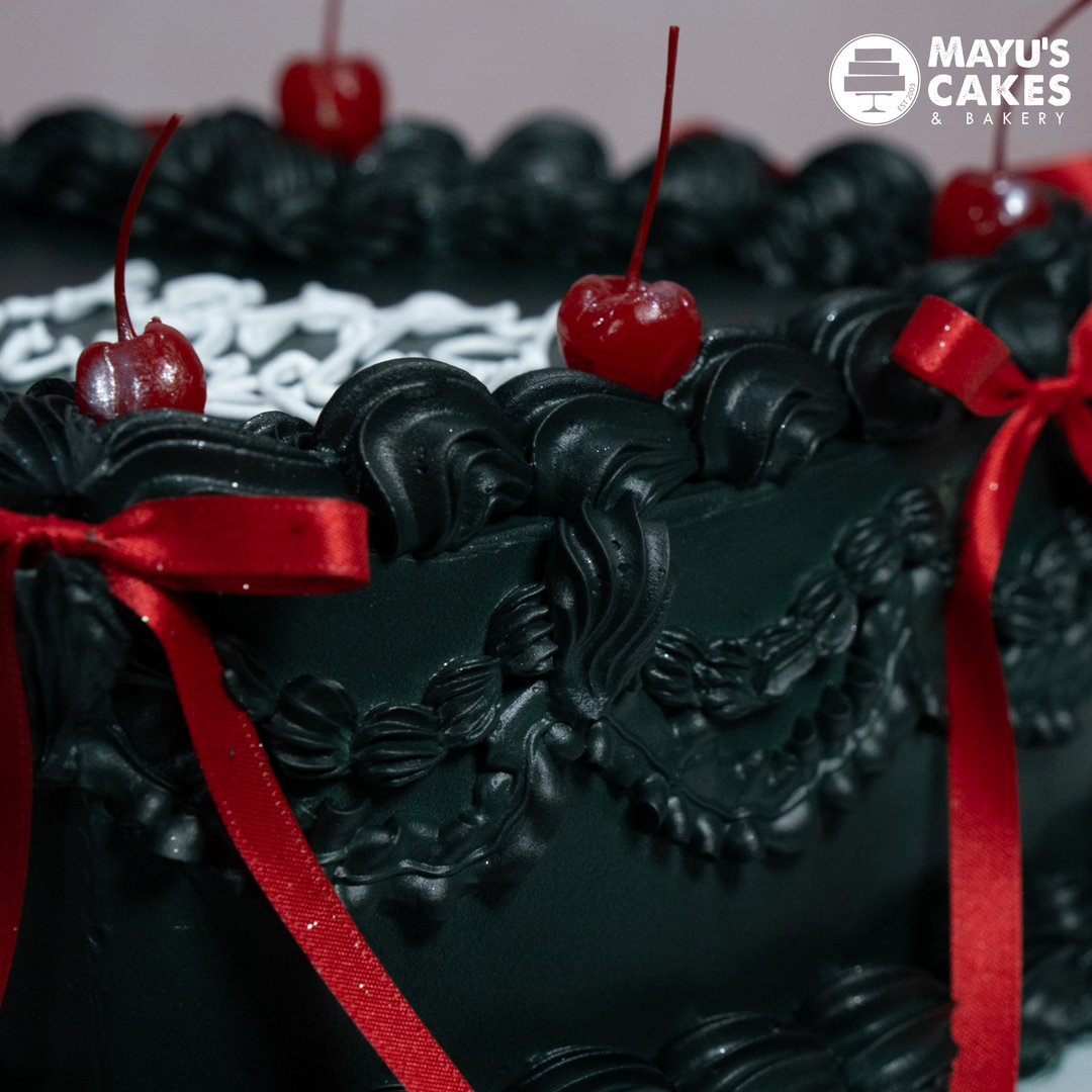 Black Heart Shaped Cake – Mayu's Cakes & Bakery