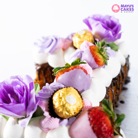 Purple Flower Number Cake