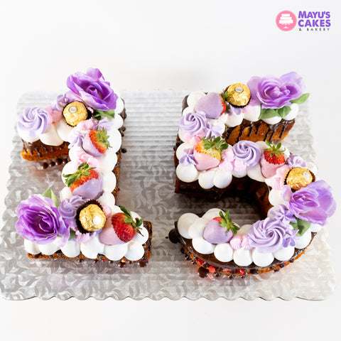 Purple Flower Number Cake