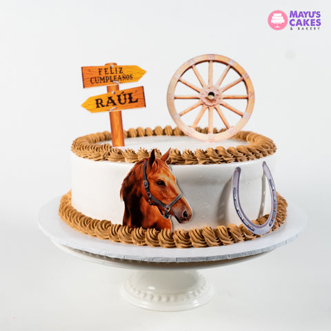 Horse, Sign & Tire Cake