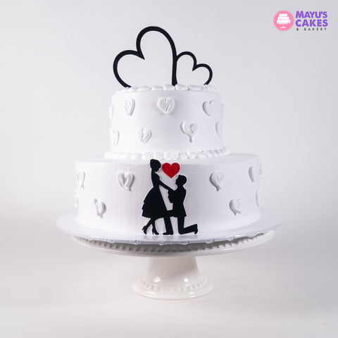 Hearts & Couple Cake