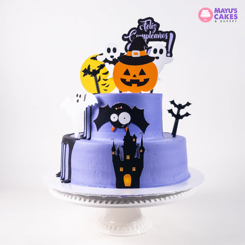 Enchanted Purple Halloween Cake