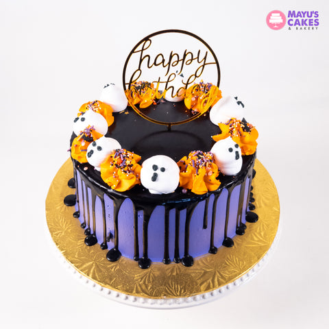 Ghostly Purple Drip Cake