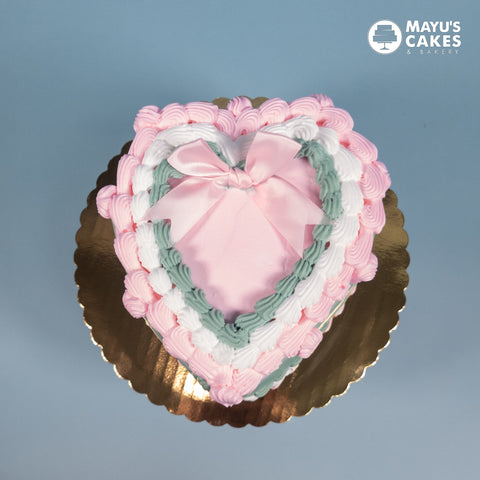 Cottage Heart Shaped Cake