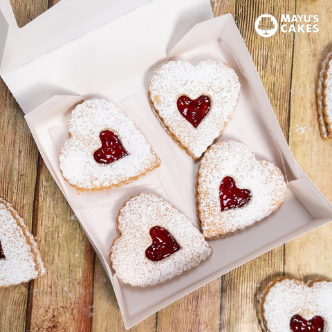 Heart Shaped Butter Cookies - Strawberry (Pack of 4)