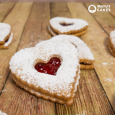 Heart Shaped Butter Cookies - Strawberry (Pack of 4)