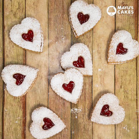 Heart Shaped Butter Cookies - Strawberry (Pack of 4)