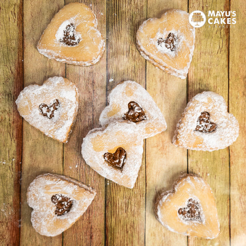 Heart Shaped Butter Cookies - Caramel (Pack of 4)