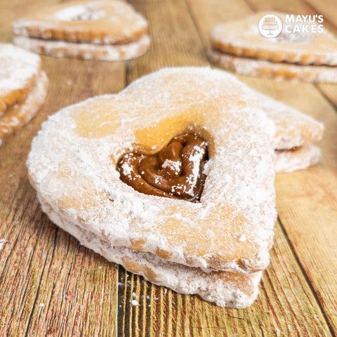 Heart Shaped Butter Cookies - Caramel (Pack of 4)