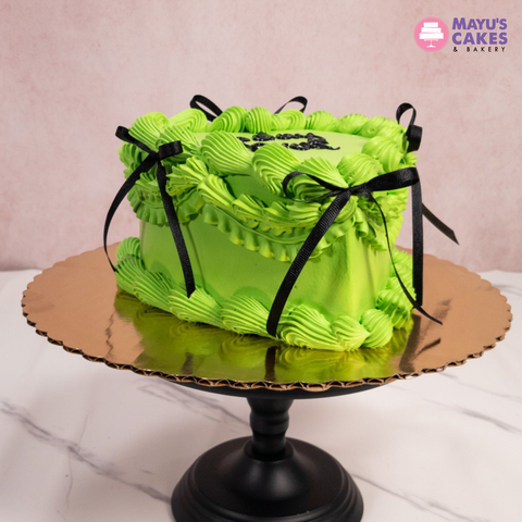 Green Heart Heart Shaped Cake